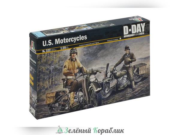 322IT Американские мотоциклисты на Harley Davidson, Нормандия, 1944