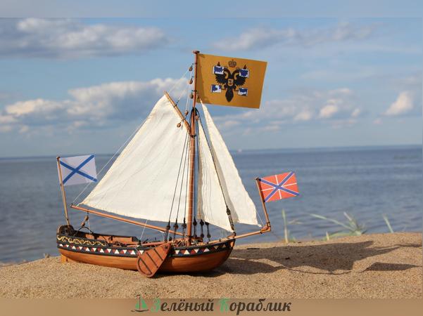 TN-B001 Деревянная сборная модель «Ботик Петра Первого — Дедушка русского флота» (масштаб 1:24)