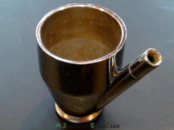 JAS1523 Емкость для аэрографа, без крышки, трубка 60 градусов, металл (объём 5 мл)