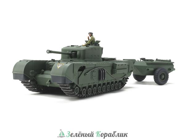 32594 Английский танк BRITISH TANK CHURCHILL MK.VII Crocodile, с фигурой командира