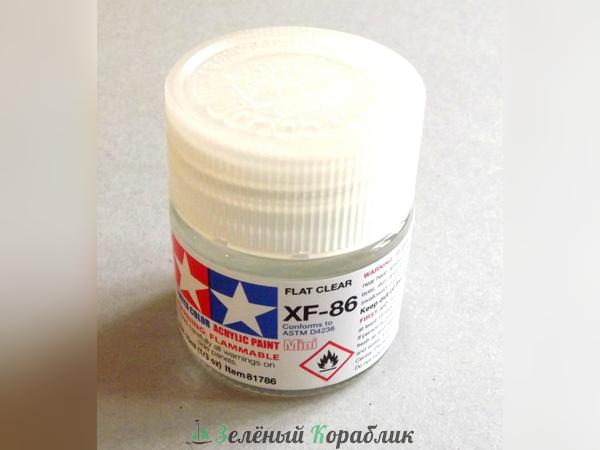 81786 Tamiya  XF-86 Flat Clear (Матовый акриловый лак), 10 мл