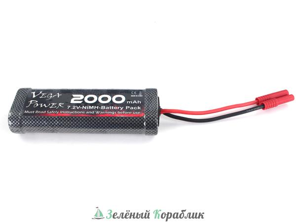 HI03014B Аккумулятор Ni-Mh Himoto VegaPower 2000mAh, 7,2V Banana Plug