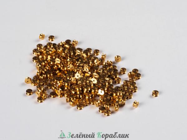 TN-D004 Латунные точеные шкивы 3 х 1.5 мм, 10 шт.