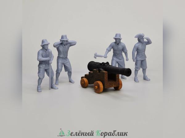 DV045 Набор фигурок «Орудийный расчет», первая четверть XVIII века (масштаб 1:50), 4 шт.
